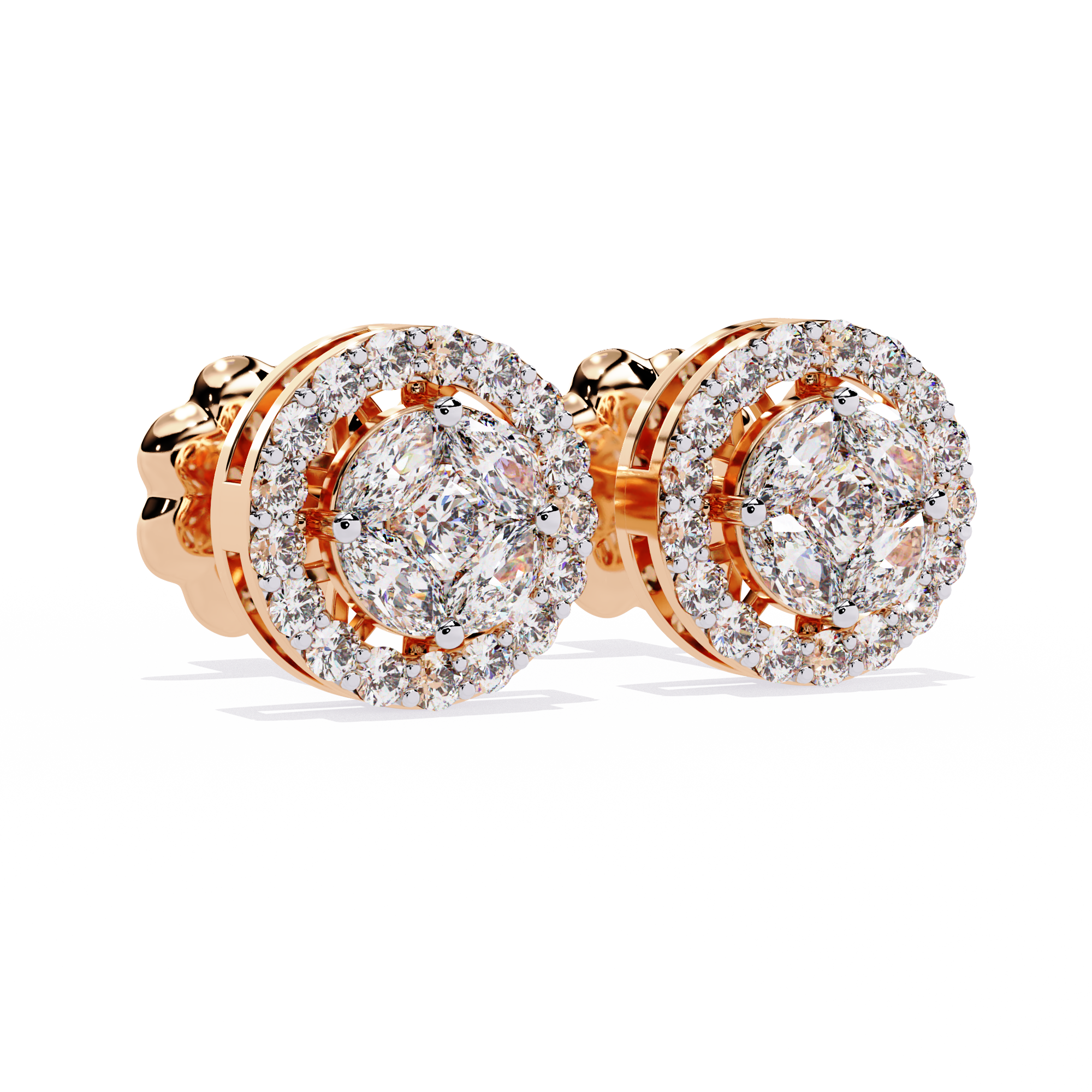 Buy Celestial Natural Diamond Halo Earrings | Solitairkart